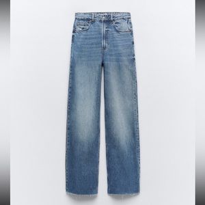 Zara TRF High Rise Wide Leg Jeans
